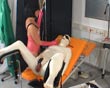 Horny perverted rubber latex games in the gynclinic