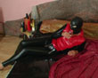 Into the rubberbed the asscunt filled