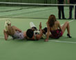 Perverted tennis match with seven girls