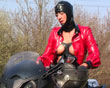 Pee anal horny rubber on the bike