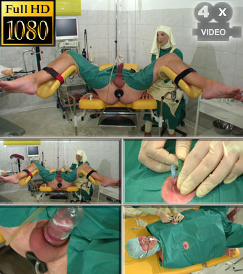 Bizarre rubber nurse intensiv care unit needle orgasm